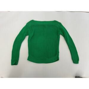 Lauren Ralph Lauren Green Boat Neck Knit Sweater Womens Size XS Old Money
